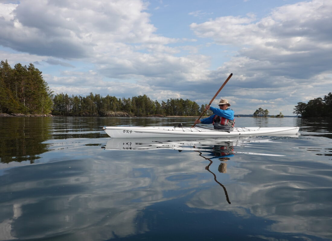 Kayaking on lake Vättern, Sweden
